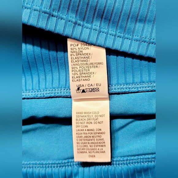 NEXT 2-pc Women's L Ribbed Racerback Swim Top Tank + High Waist Bikini Blue NWT - Picture 6 of 10